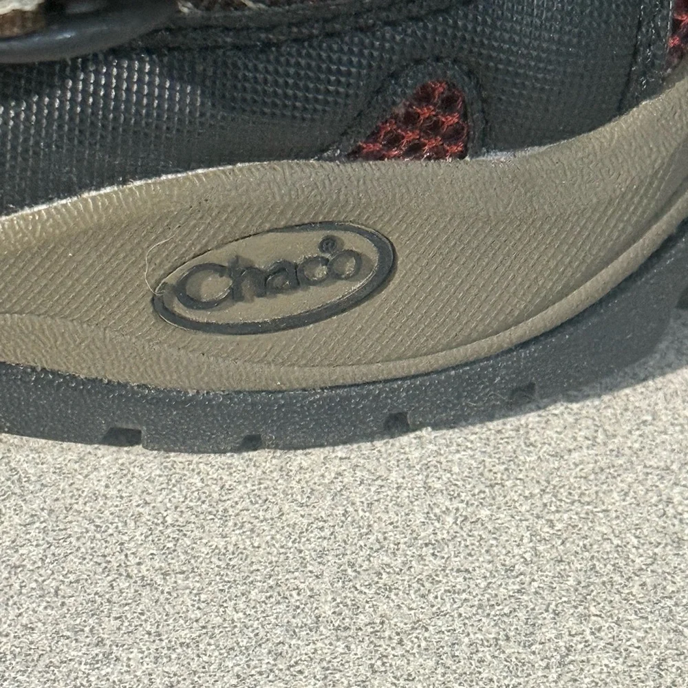 Chaco Red and Black Hiking Sandals